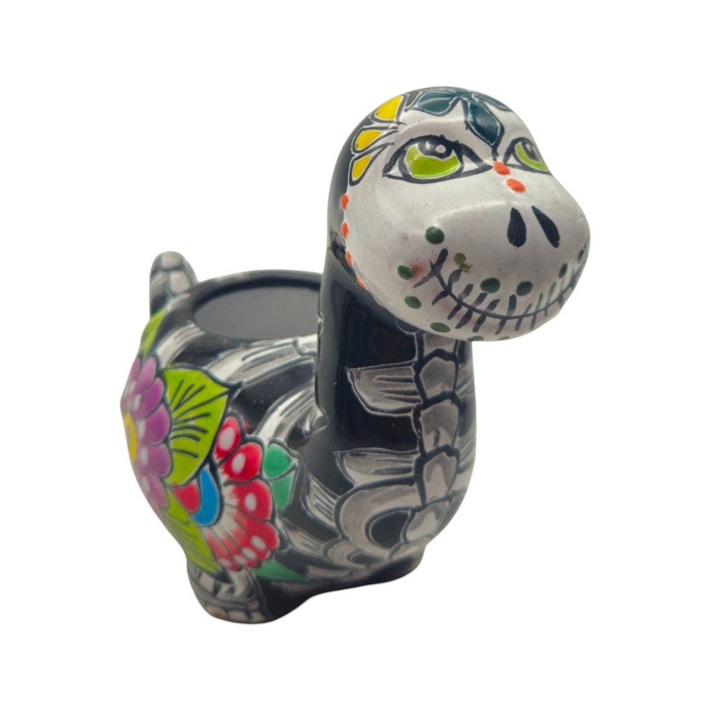 Talavera Dinosaur Planter | Day of the Dead Brachiosaurus