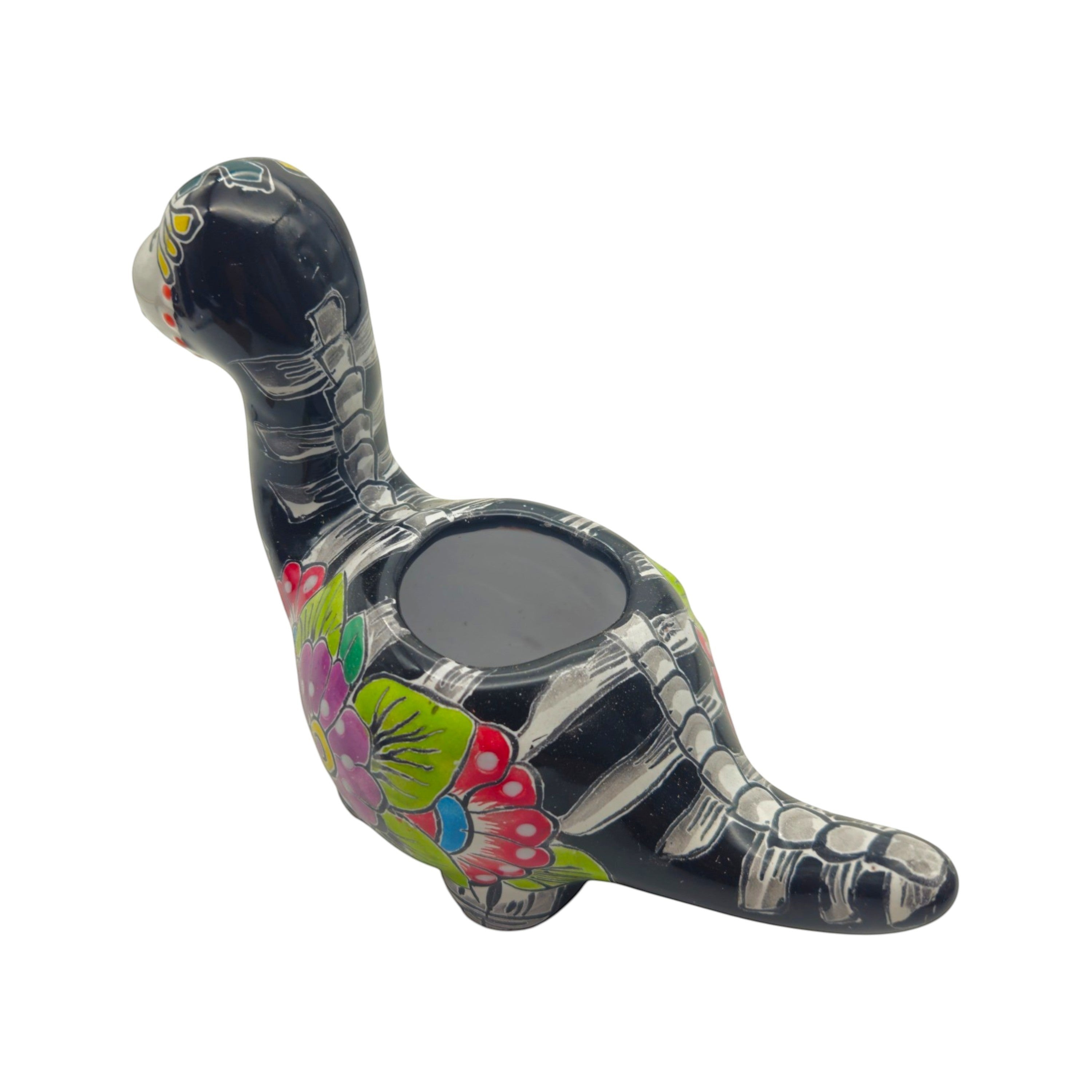 Talavera Dinosaur Planter | Day of the Dead Brachiosaurus