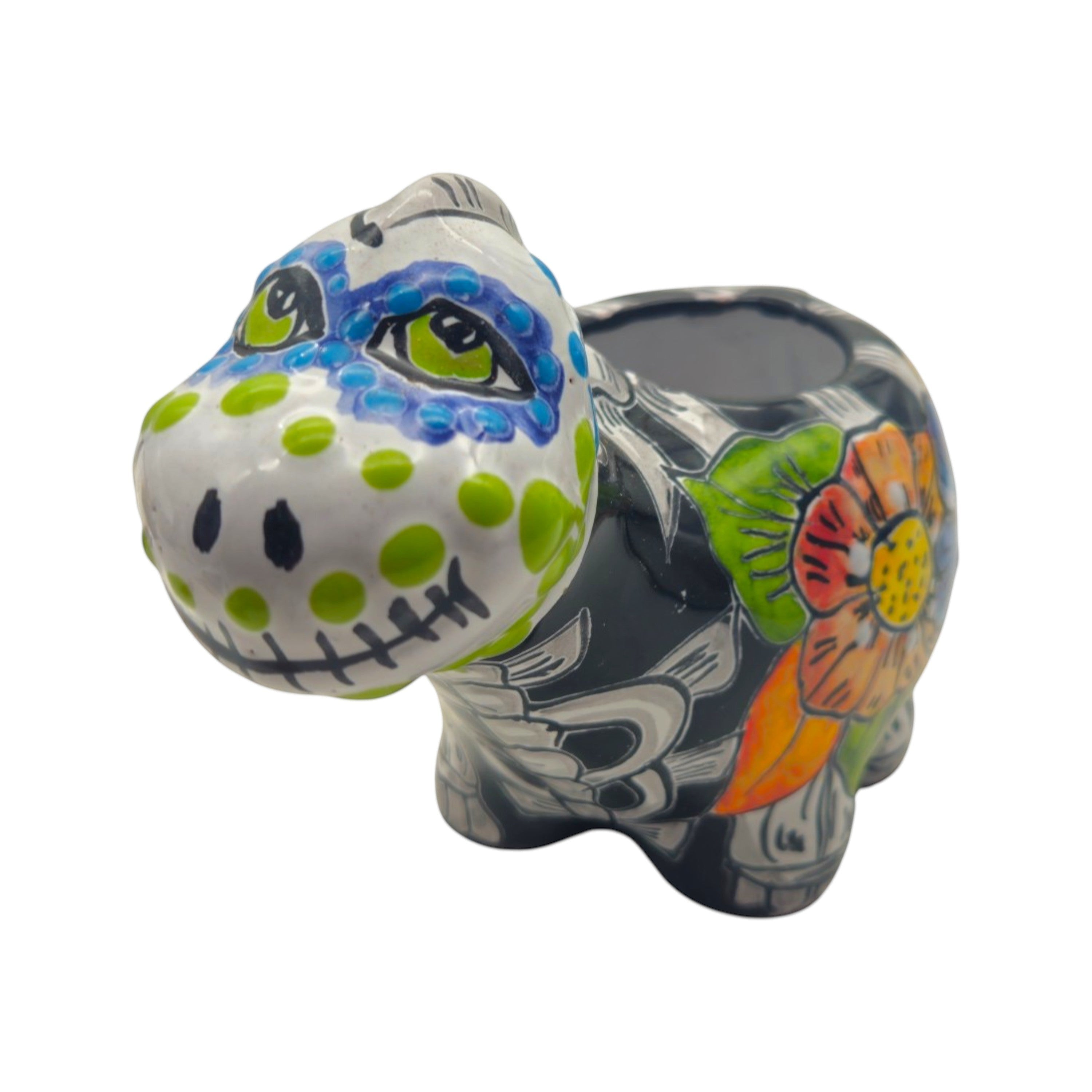Talavera Dinosaur Planter | Day of the Dead Brachiosaurus