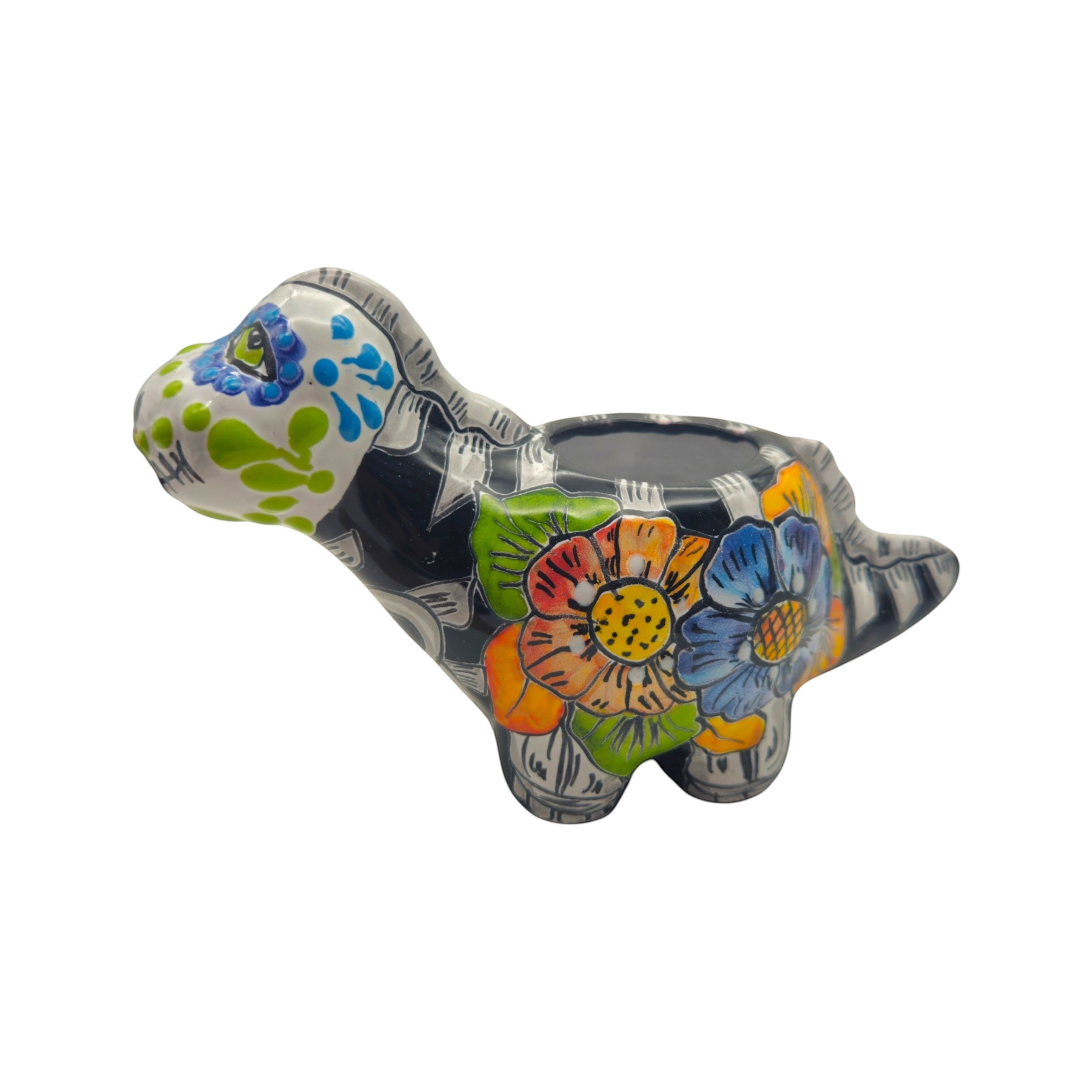 Talavera Dinosaur Planter | Day of the Dead Brachiosaurus