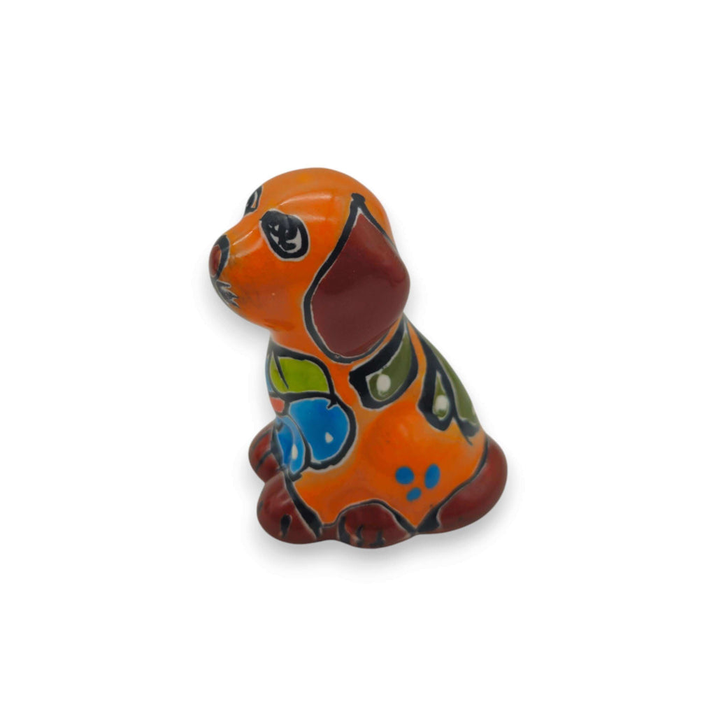 Colorful Talavera Dog Figurine Pair | Mexican Folk Art Decor