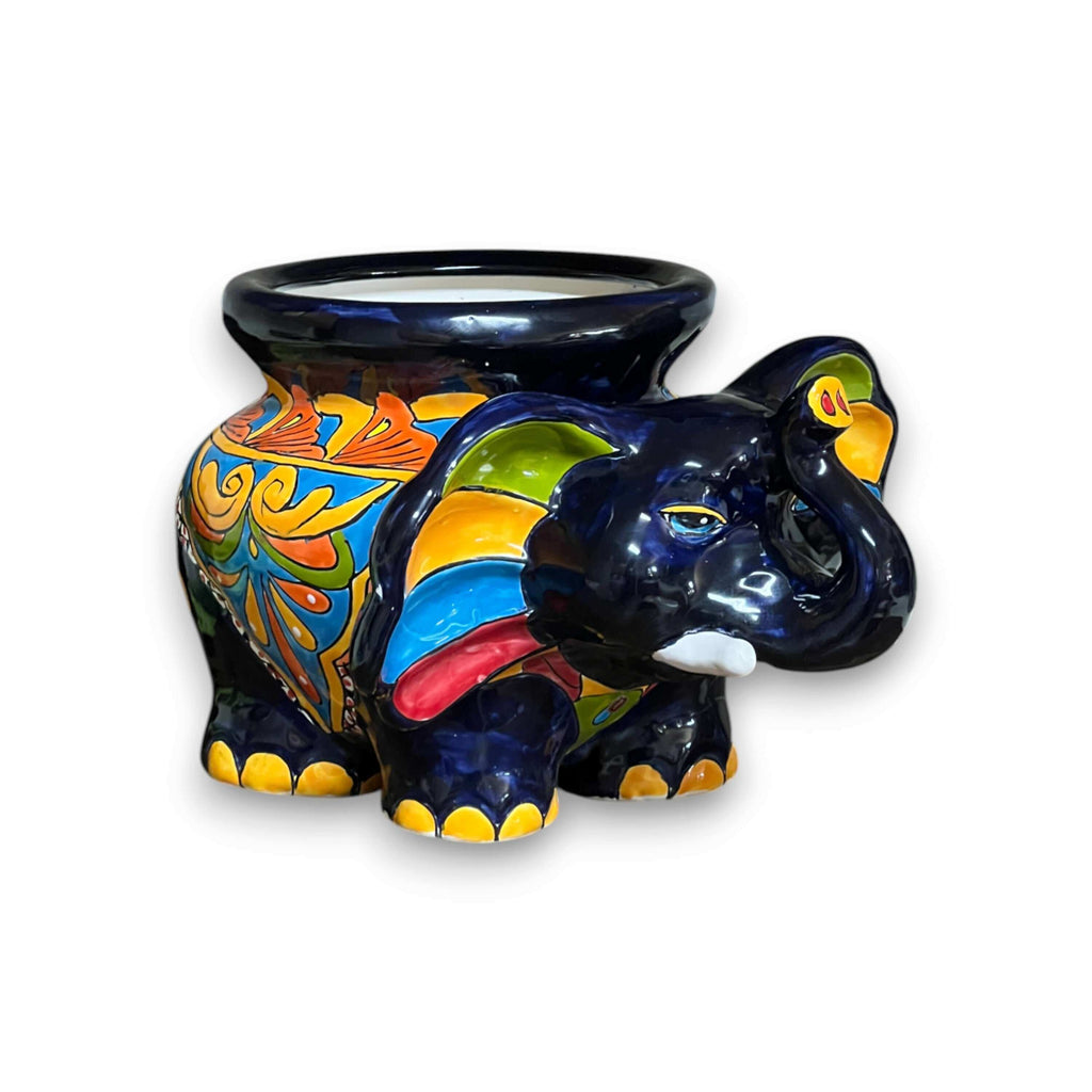 Talavera Elephant Planter | Colorful Mexican Ceramic Pot