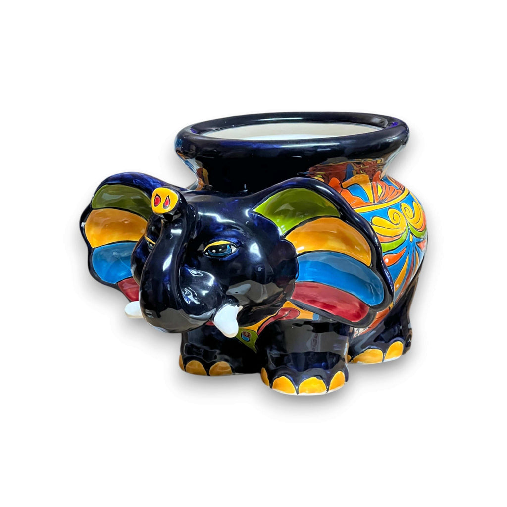 Talavera Elephant Planter | Colorful Mexican Ceramic Pot