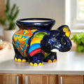 Talavera Elephant Planter | Colorful Mexican Ceramic Pot