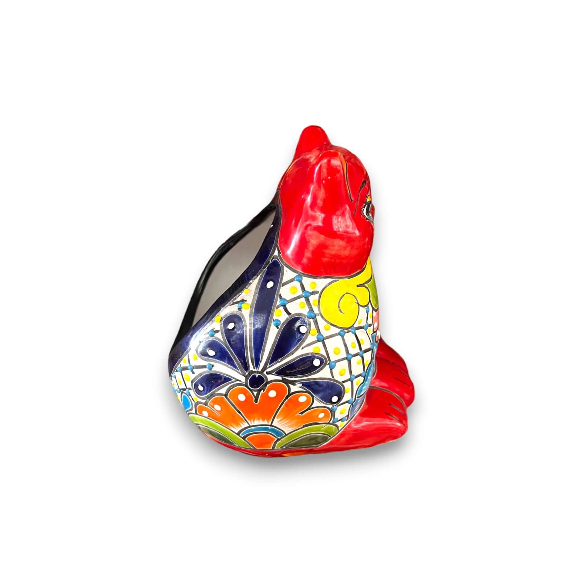 Colorful Talavera Cat Planter | Mexican Ceramic Art