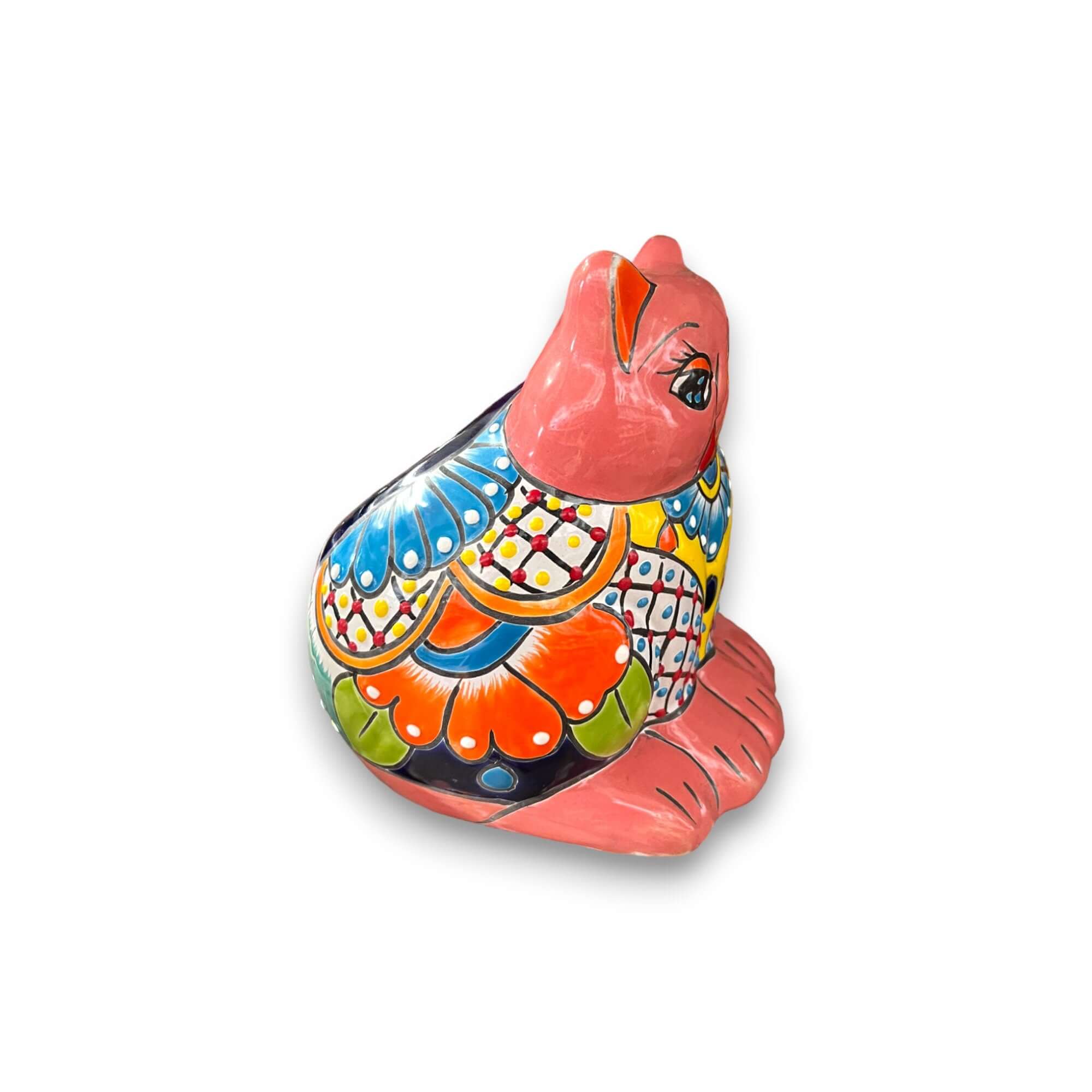Colorful Talavera Cat Planter | Mexican Ceramic Art