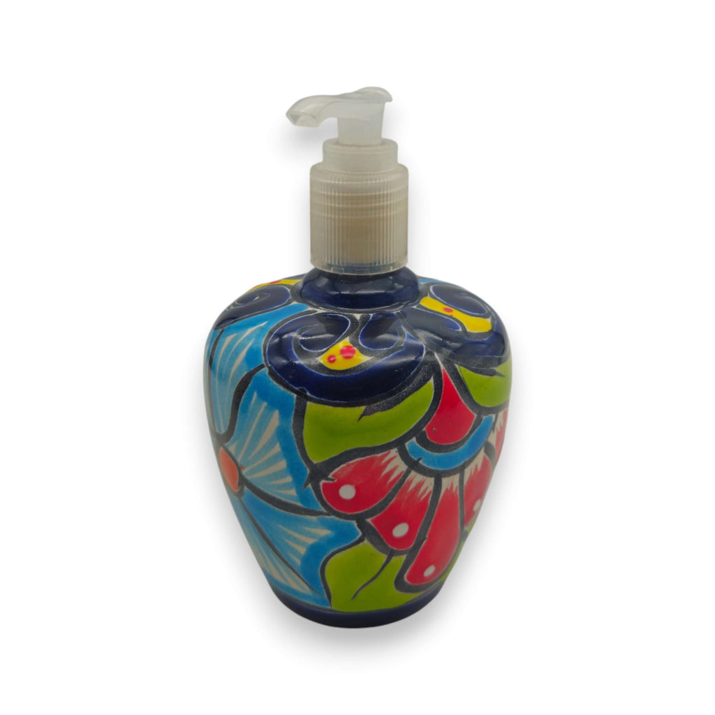 Talavera Floral Soap Pump | Hand-Painted Ceramic Dispenser