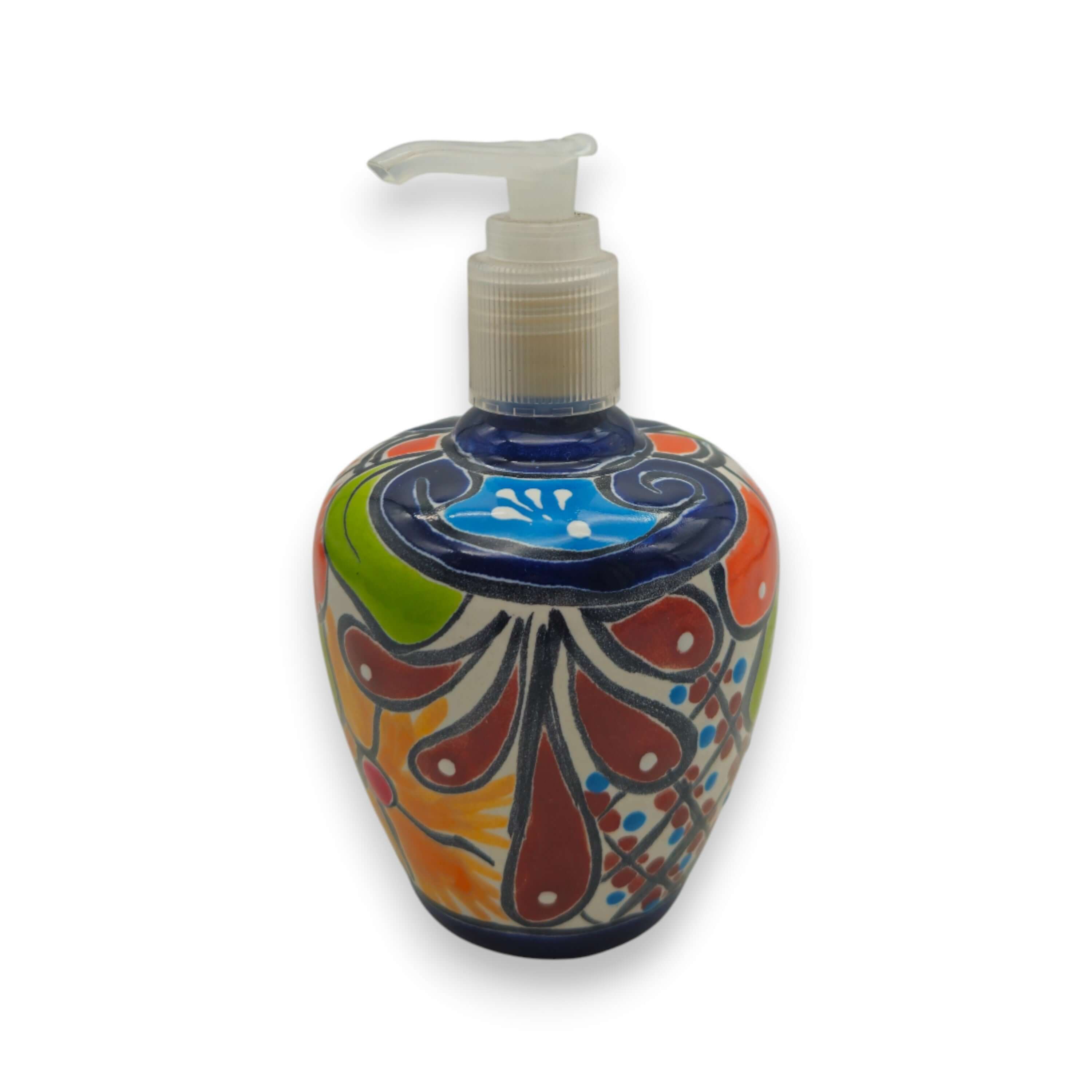 Talavera Floral Soap Pump | Hand-Painted Ceramic Dispenser