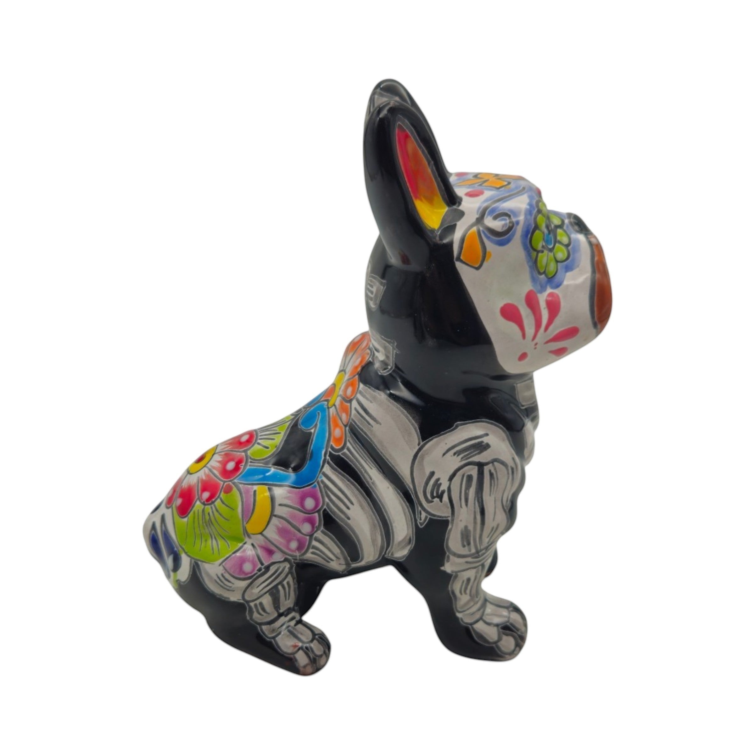 Talavera French Bulldog Statue | Day of the Dead Design