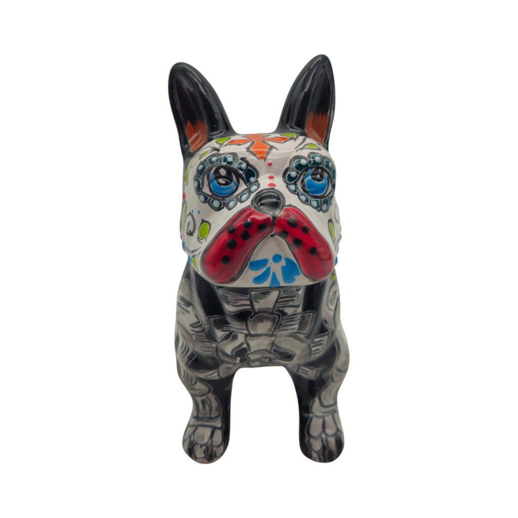 Talavera French Bulldog Statue | Day of the Dead Design