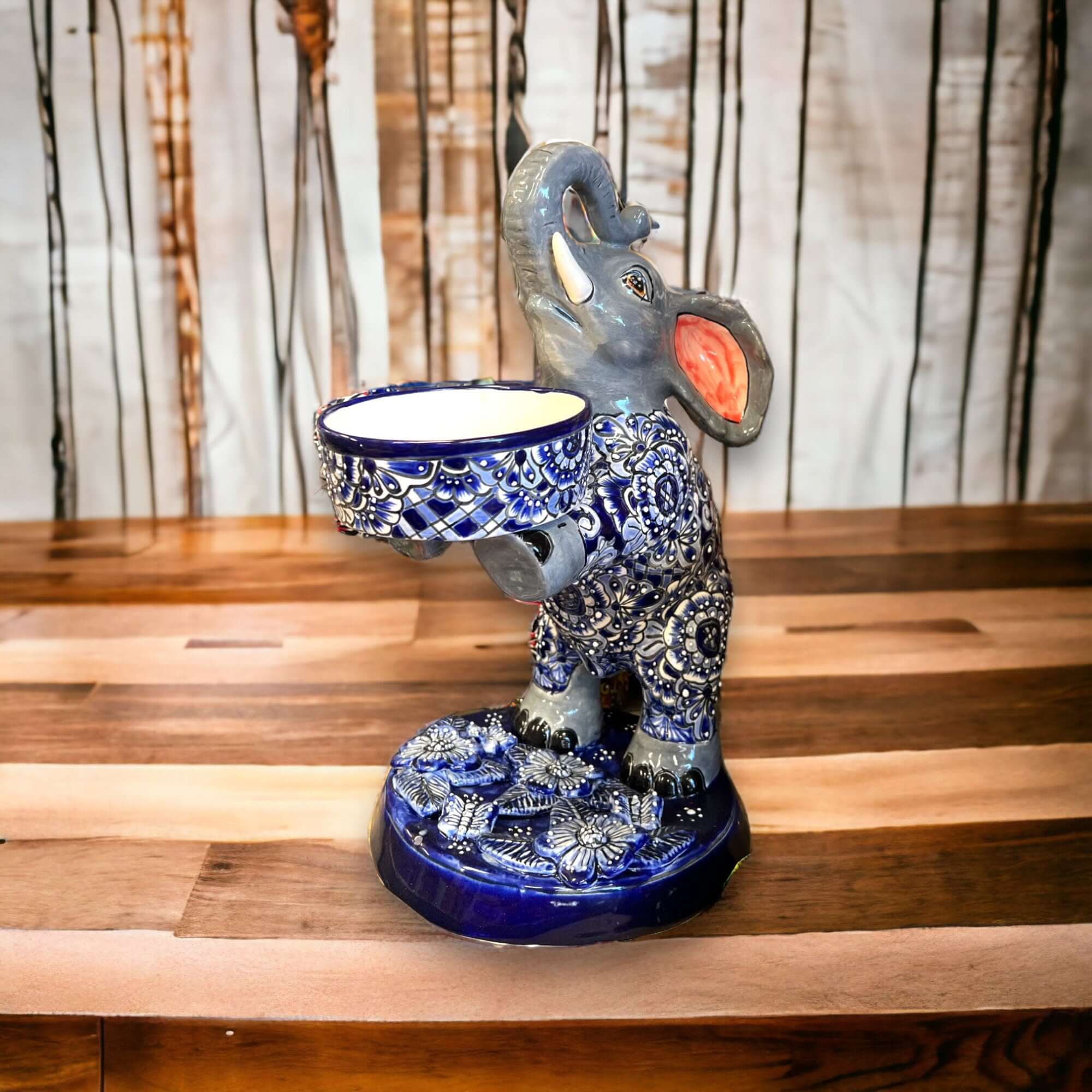 Talavera Elephant Planter | Hand-Painted Ceramic Art