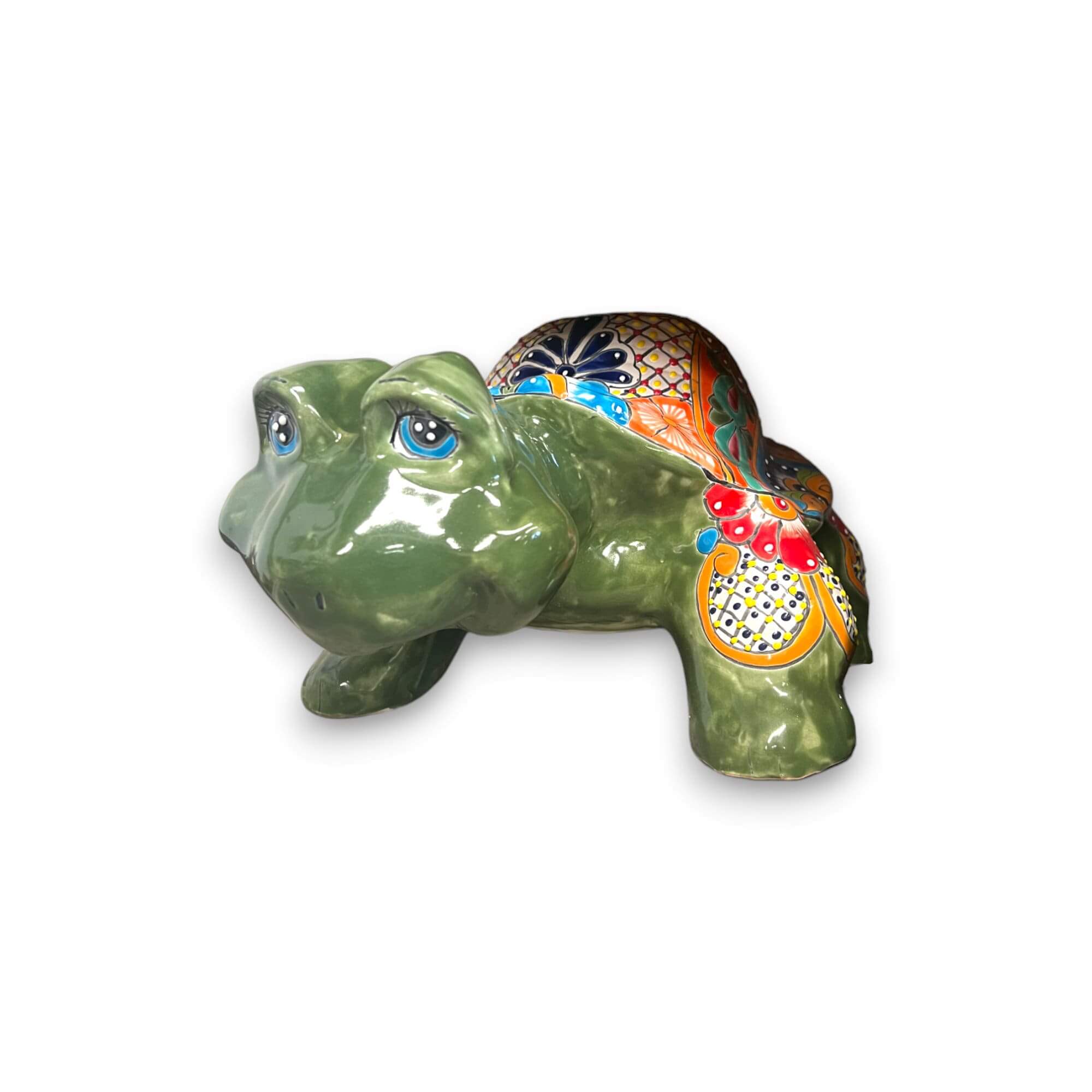 Talavera Turtle Statue | Hand-Painted Mexican Ceramic Tortoise
