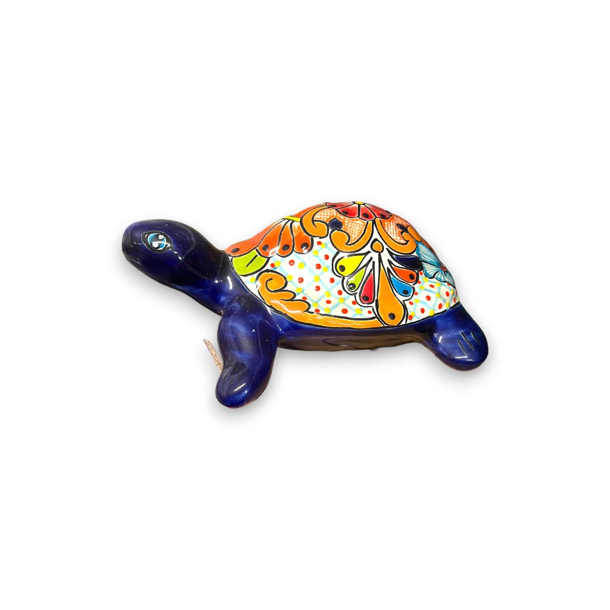Talavera Sea Turtle Statue | Colorful Hand-Painted Mexican Decor