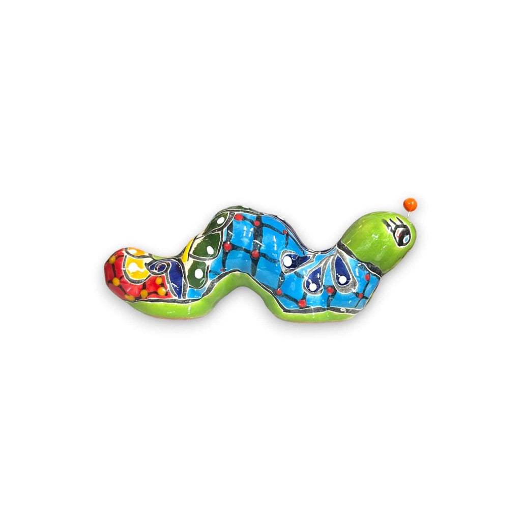Talavera Caterpillar Art | Handmade Mexican Ceramic Figurine
