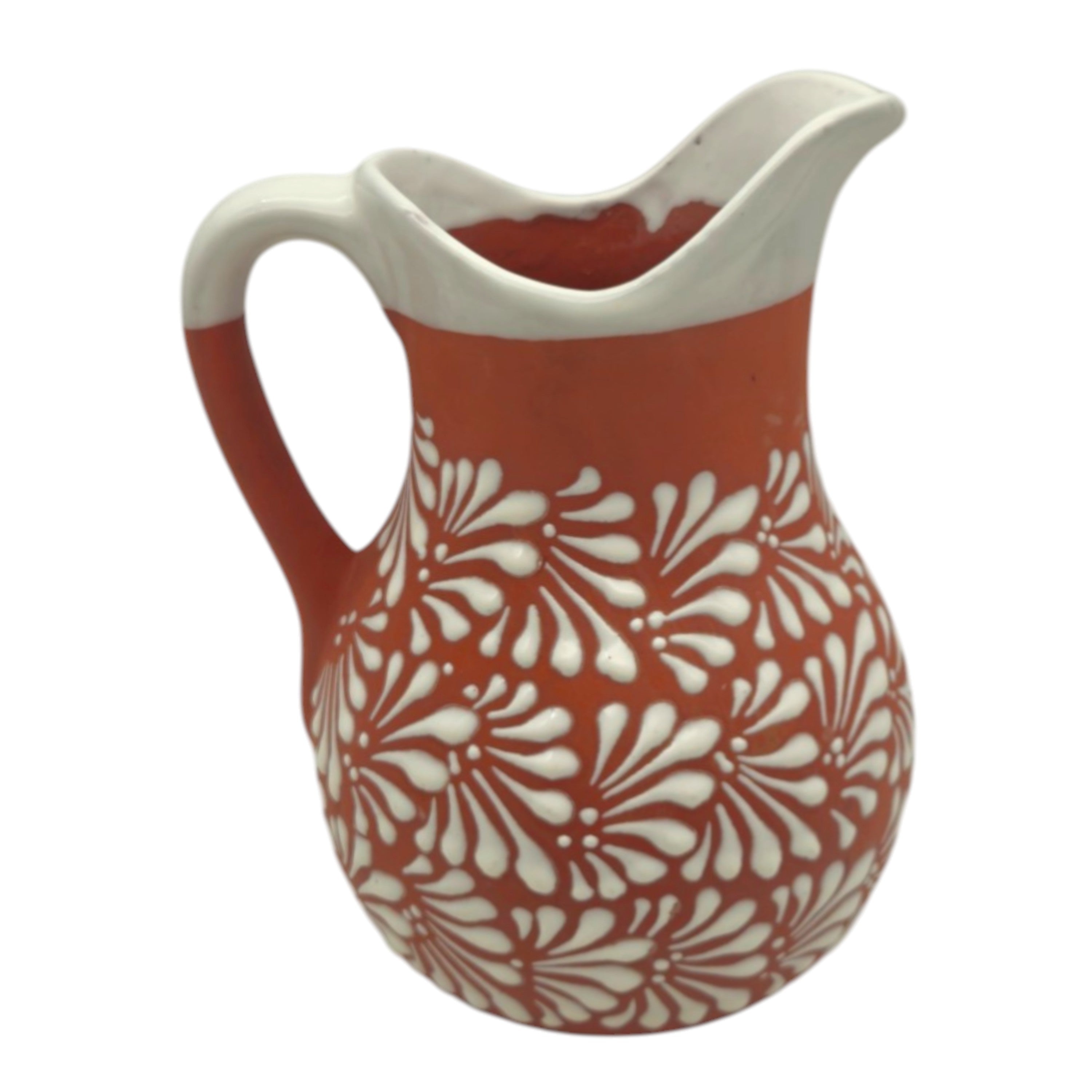 Talavera Brown & White Drinkware Set | Handmade Pitcher & Cups