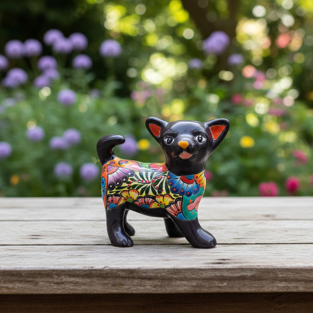 Talavera Chihuahua Dog Figurine | Handmade Mexican Art