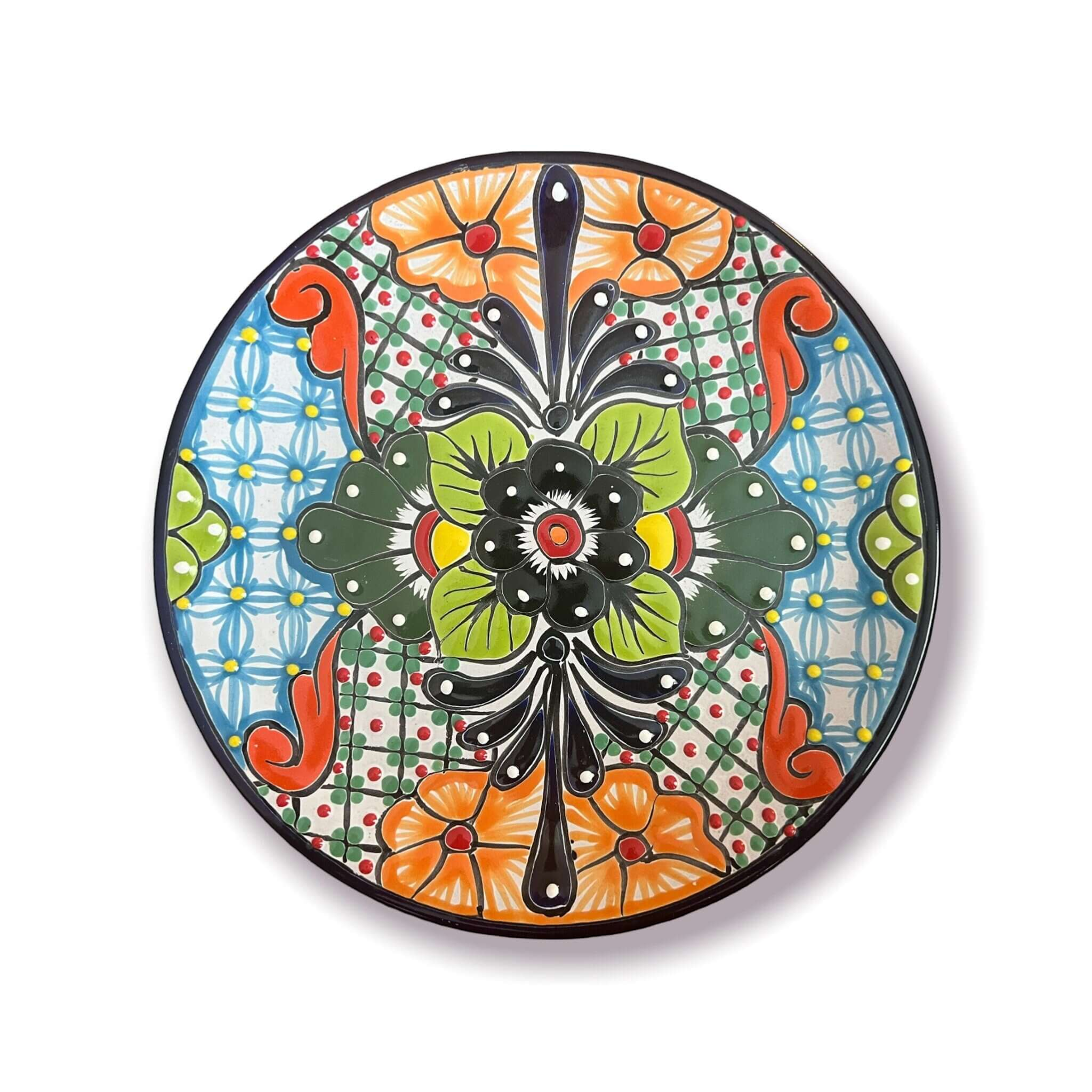 Talavera Dinnerware Set | 43-Piece Floral Tableware for 8