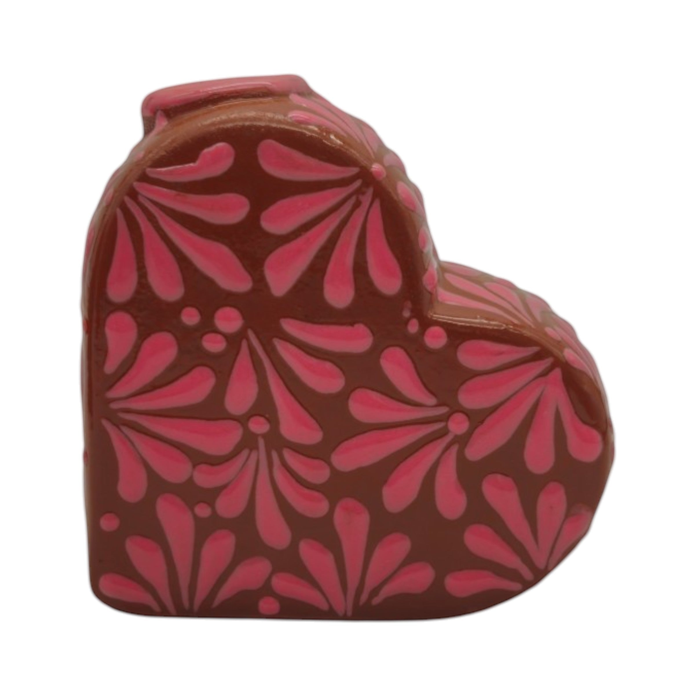 Talavera Heart Vase | Pink Monarch Butterfly Design