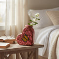Talavera Heart Vase | Pink Monarch Butterfly Design