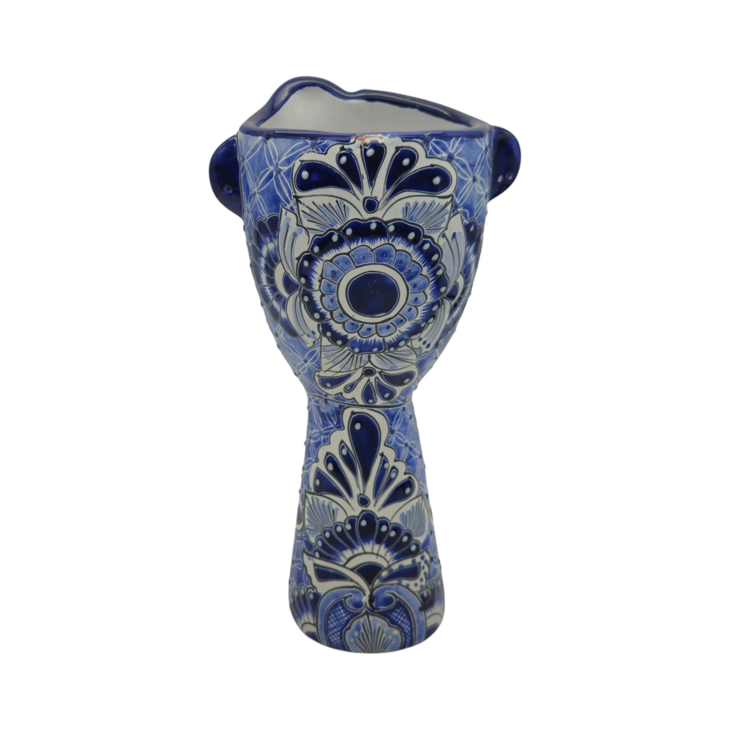 Talavera Lady Planter | Day of the Dead Face Design