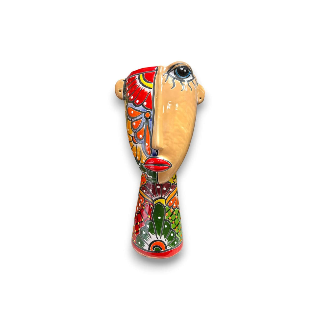 Talavera Lady Planter | Handmade Mexican Folk Art