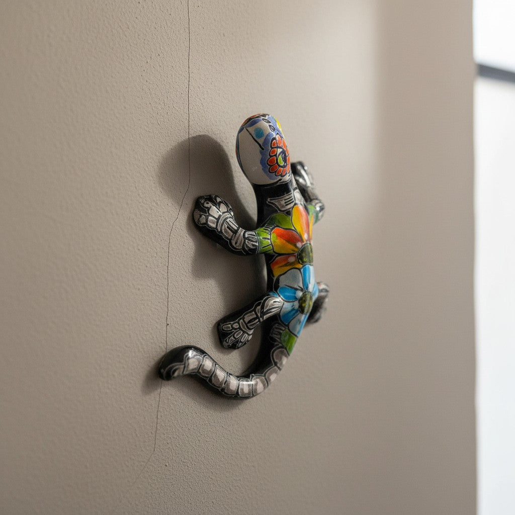 Talavera Lizard Figurine | Day of the Dead Wall Decor