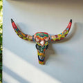 Talavera Longhorn Wall Decor | Handmade Mexican Bull Skull Art