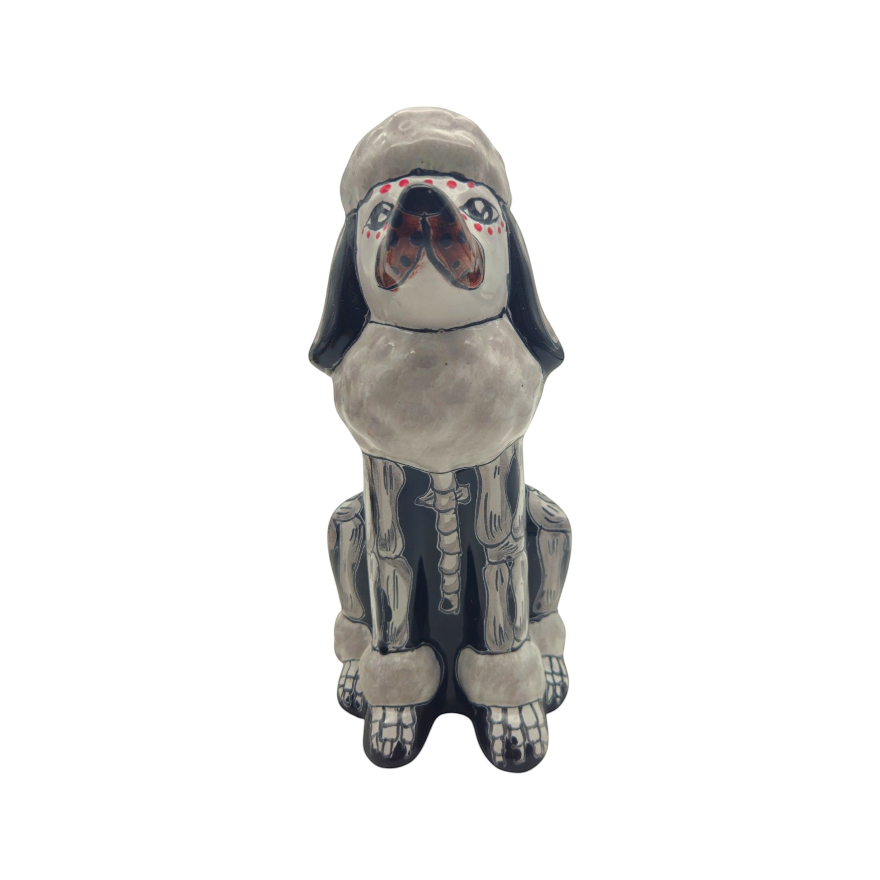 Talavera Poodle Statue | Day of the Dead Ceramic Art