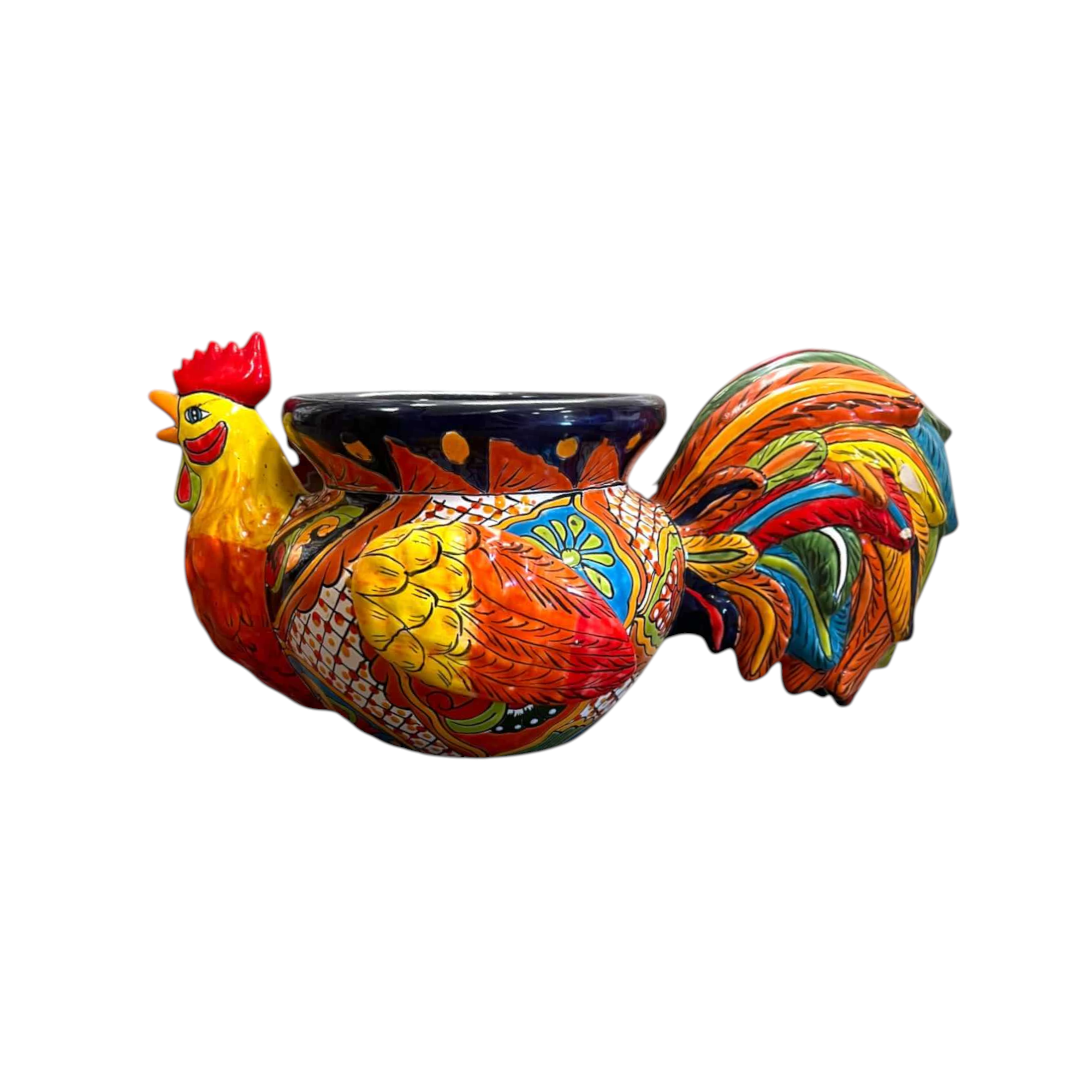 Talavera Rooster Planter | Handmade Colorful Mexican Ceramic Pot