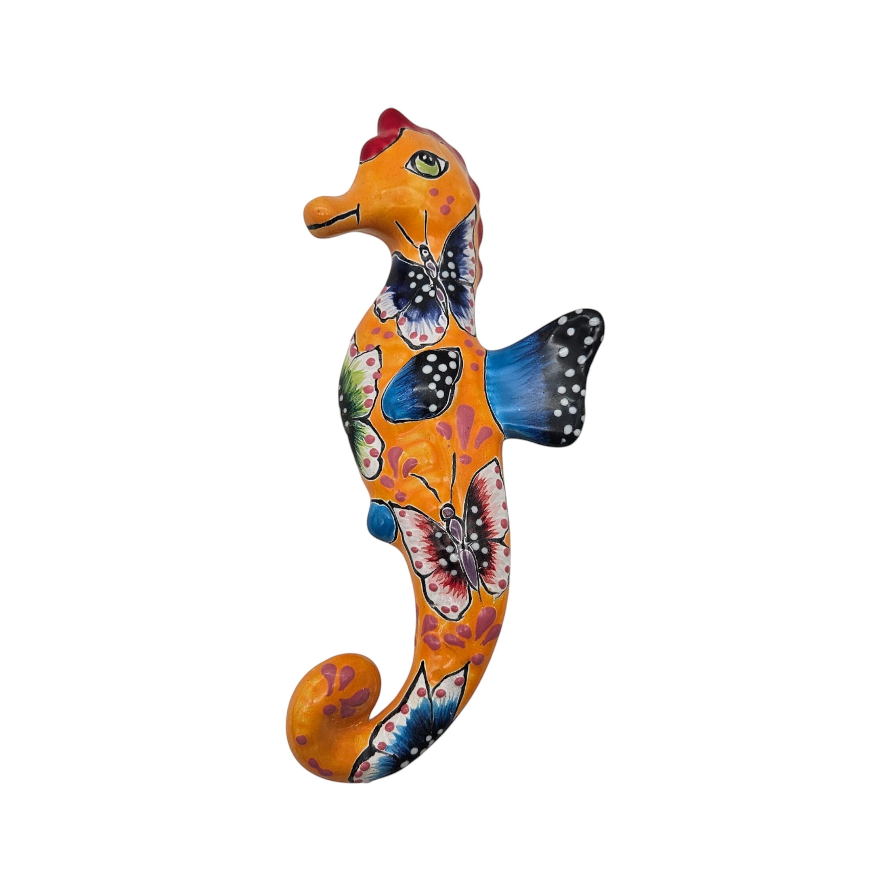 Talavera Seahorse Figurine | Hand-Painted Wall Art