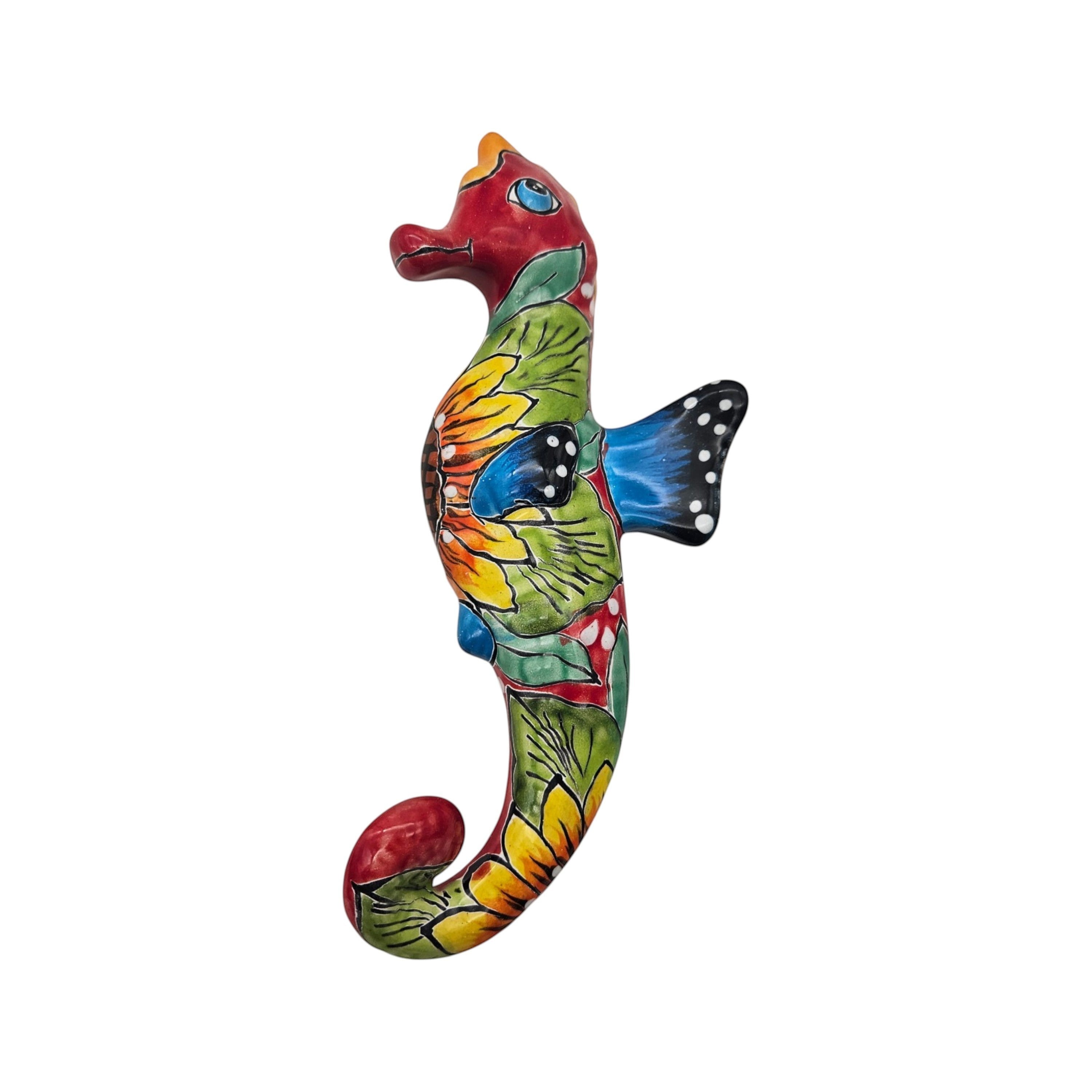 Talavera Seahorse Figurine | Hand-Painted Wall Art