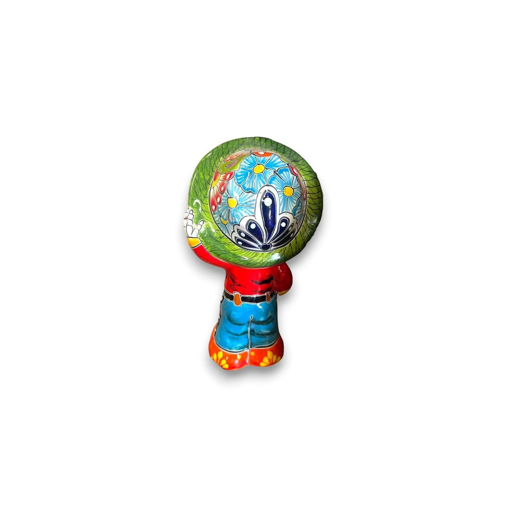 Talavera Skeleton Statue | Day of the Dead Figurine with Sombrero