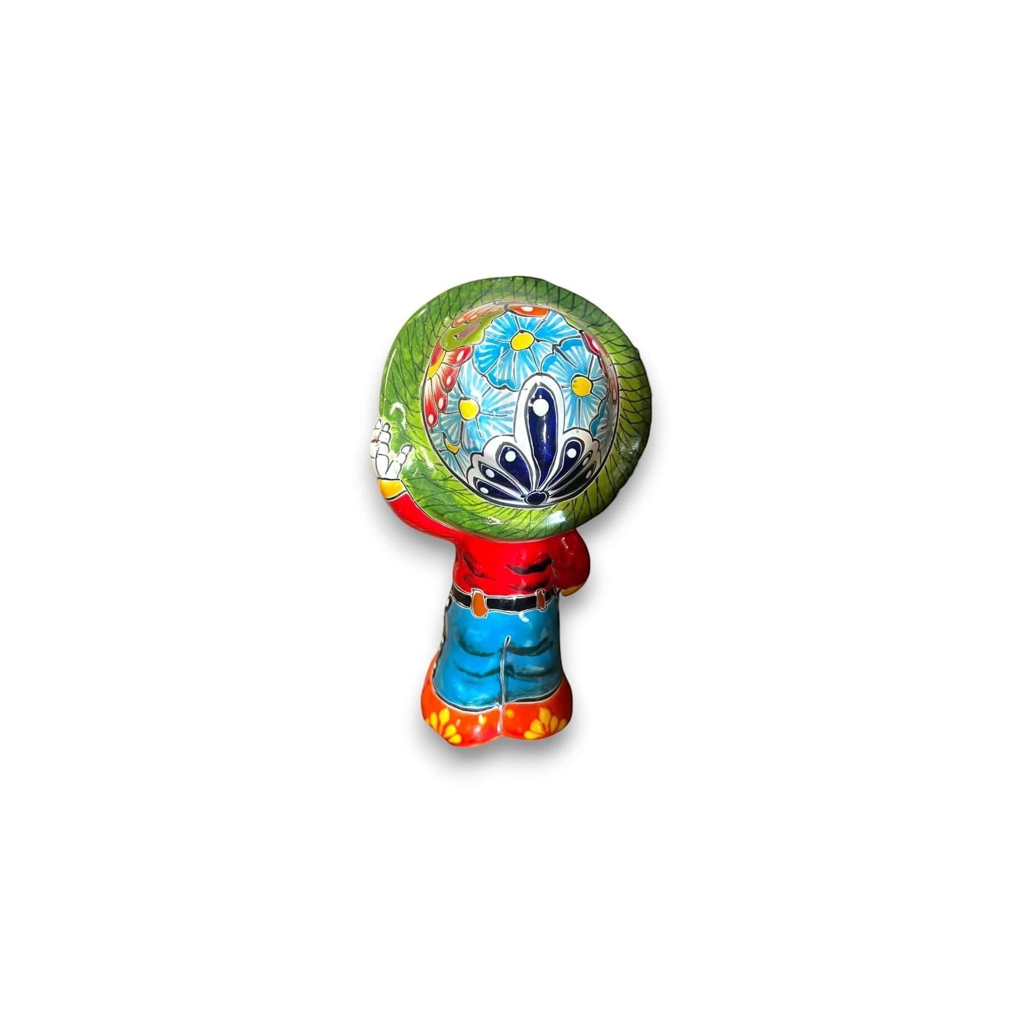 Talavera Skeleton Statue | Day of the Dead Figurine with Sombrero