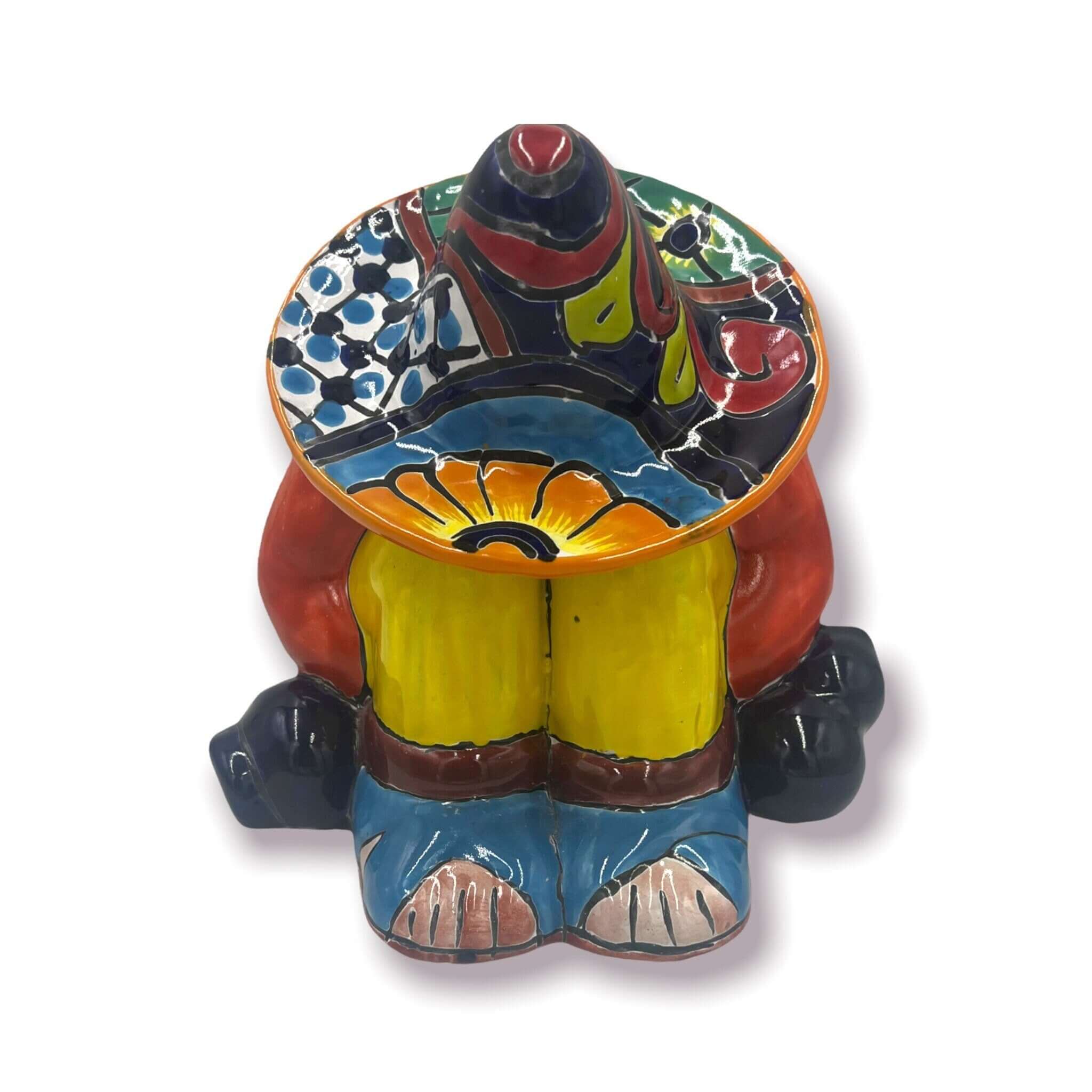 Talavera Canister with Lid | Sleeping Panchito Mexican Pottery Jar