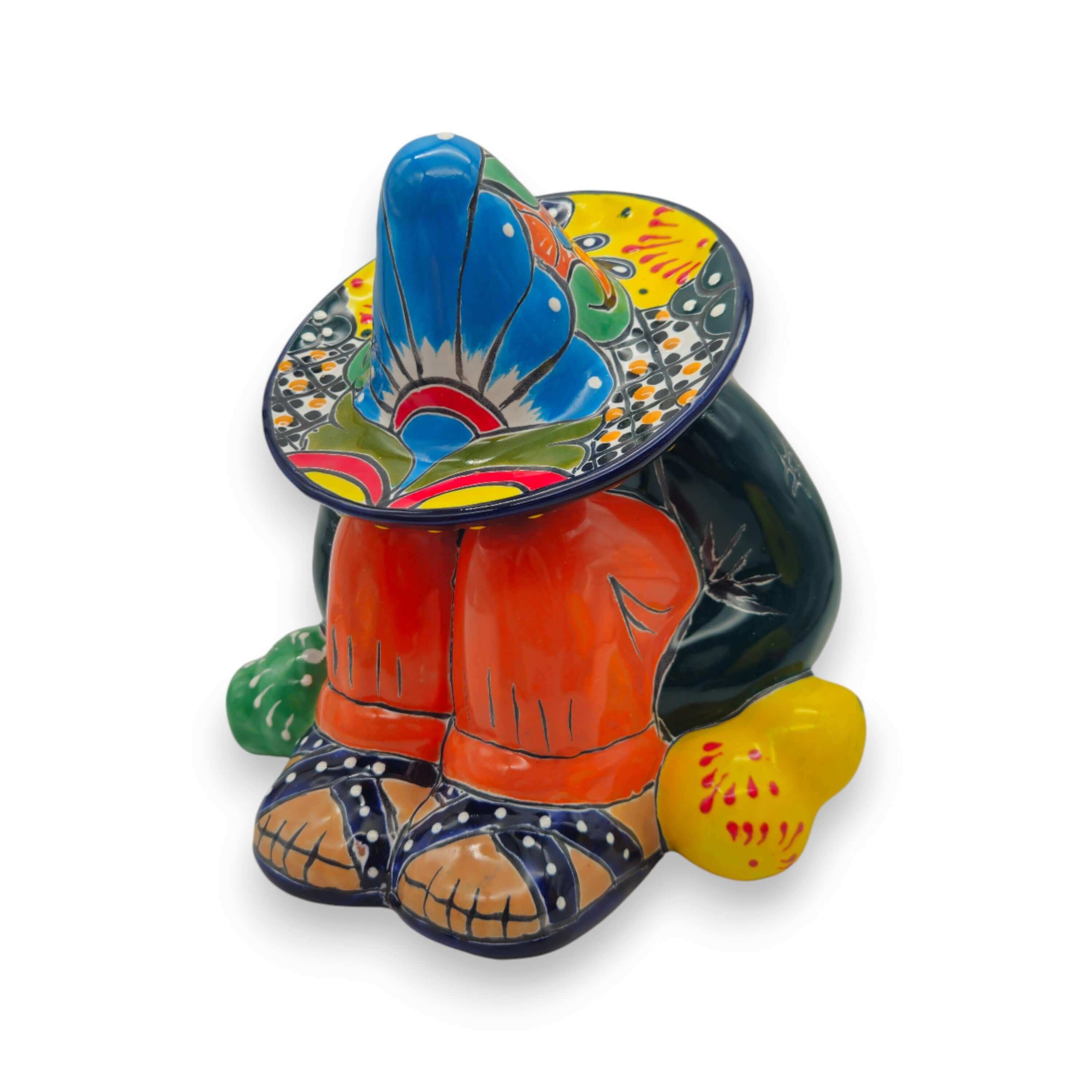 Talavera Canister with Lid | Sleeping Panchito Mexican Pottery Jar
