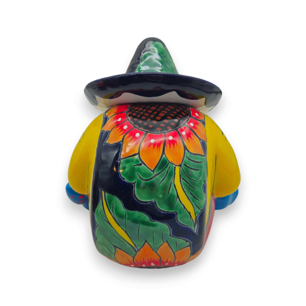 Talavera Sunflower Panchito Canister | Handmade Mexican Art