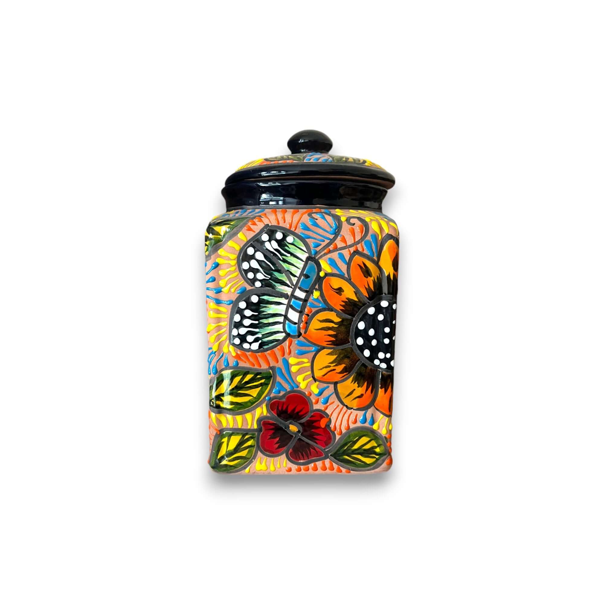 Talavera Kitchen Canister Set | Terracotta Mexican Pottery Trio