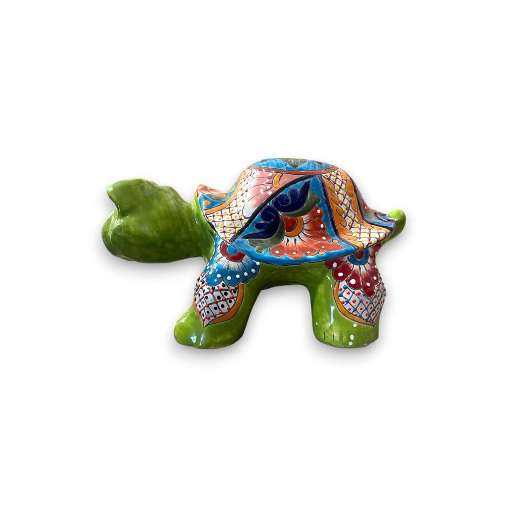 Talavera Turtle Statue | Hand-Painted Mexican Ceramic Tortoise