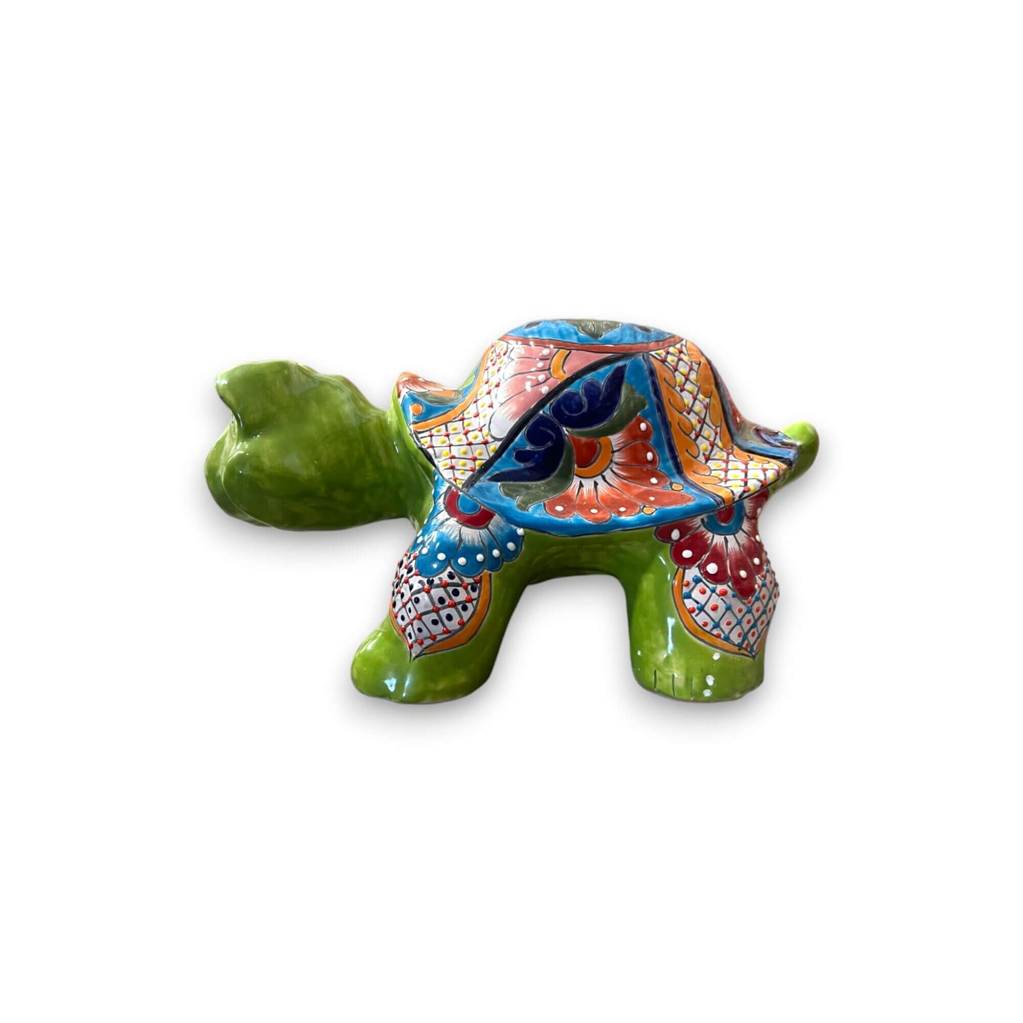 Talavera Turtle Statue | Hand-Painted Mexican Ceramic Tortoise