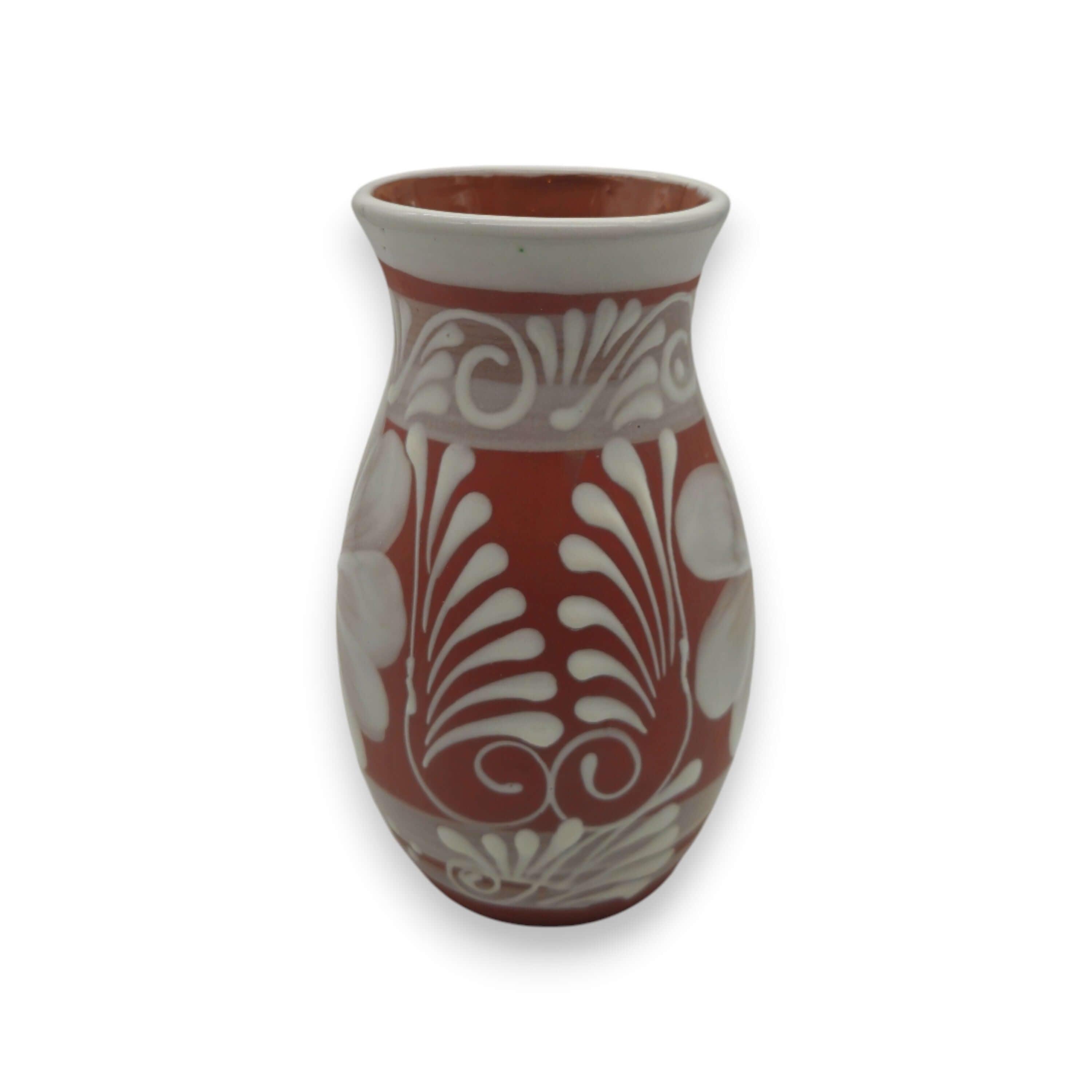 Terracotta Talavera Vase | Mexican Hand-Painted Pot