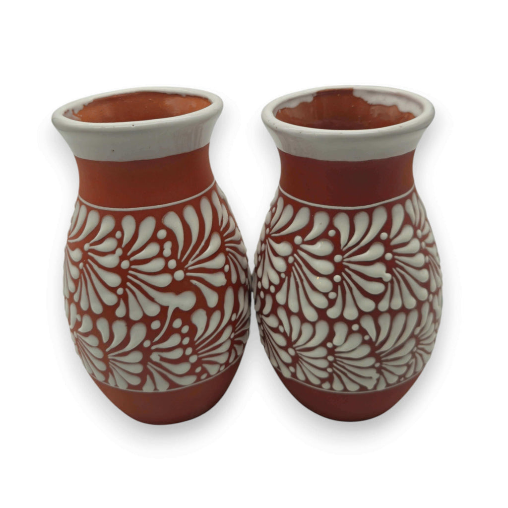 Terracotta Talavera Vase | Mexican Hand-Painted Pot