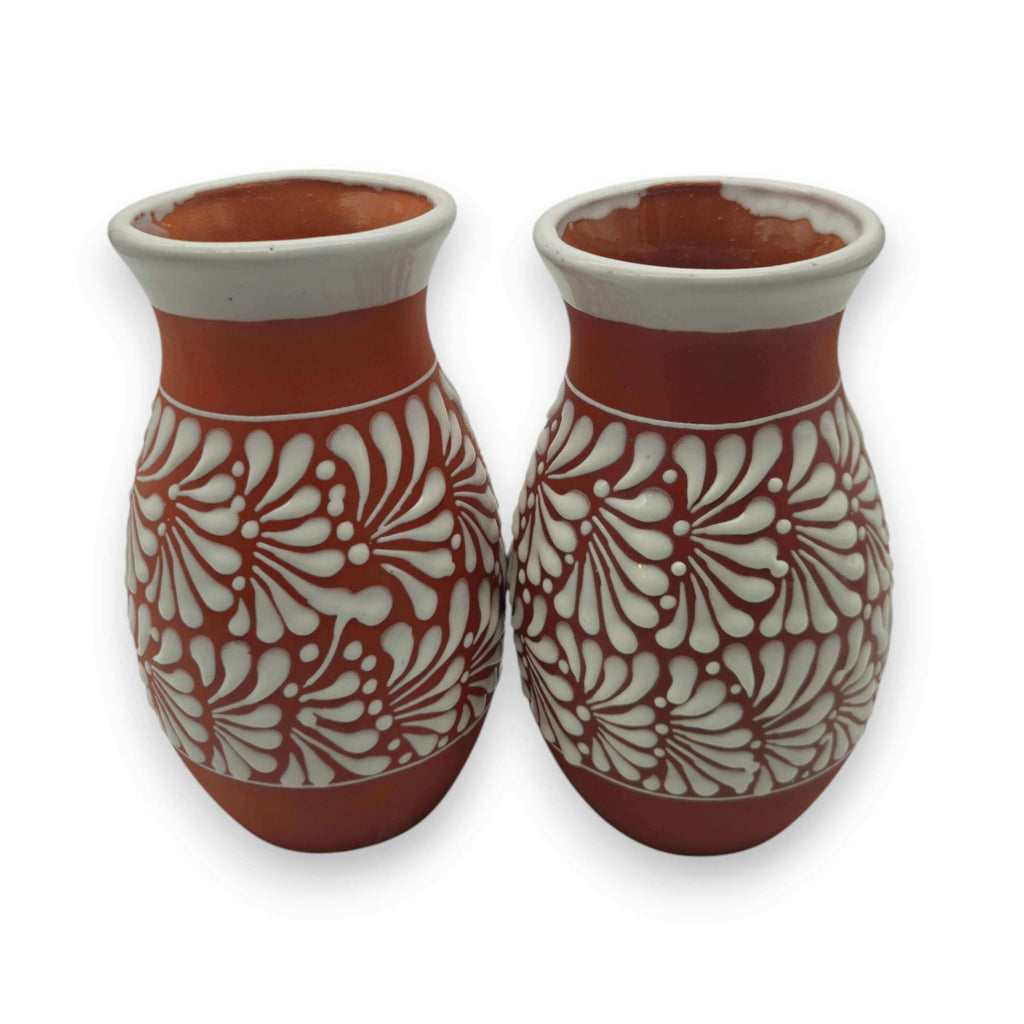 Terracotta Talavera Vase | Mexican Hand-Painted Pot