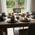 Talavera Dinnerware Set | 43-Piece Floral Tableware for 8