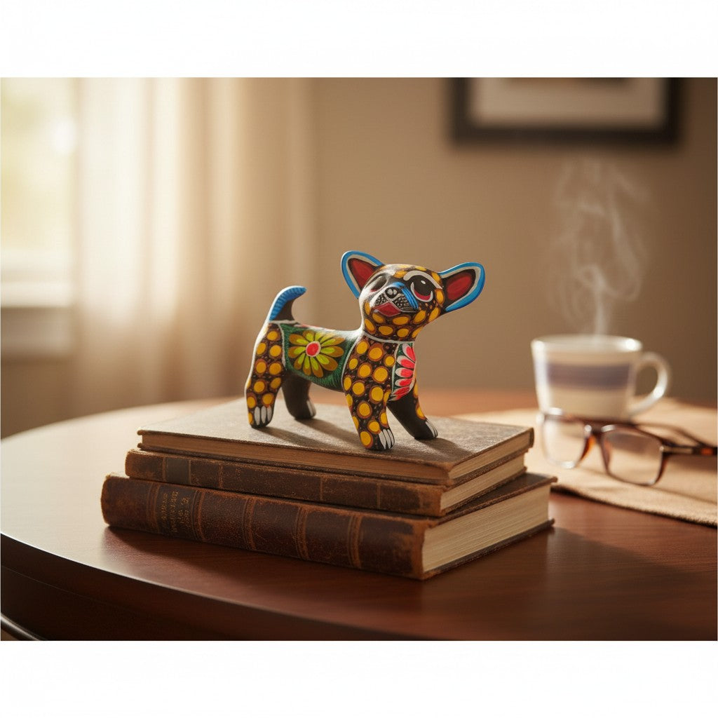 Alebrije Chihuahua Dog Figurine | Handmade Mexican Folk Art
