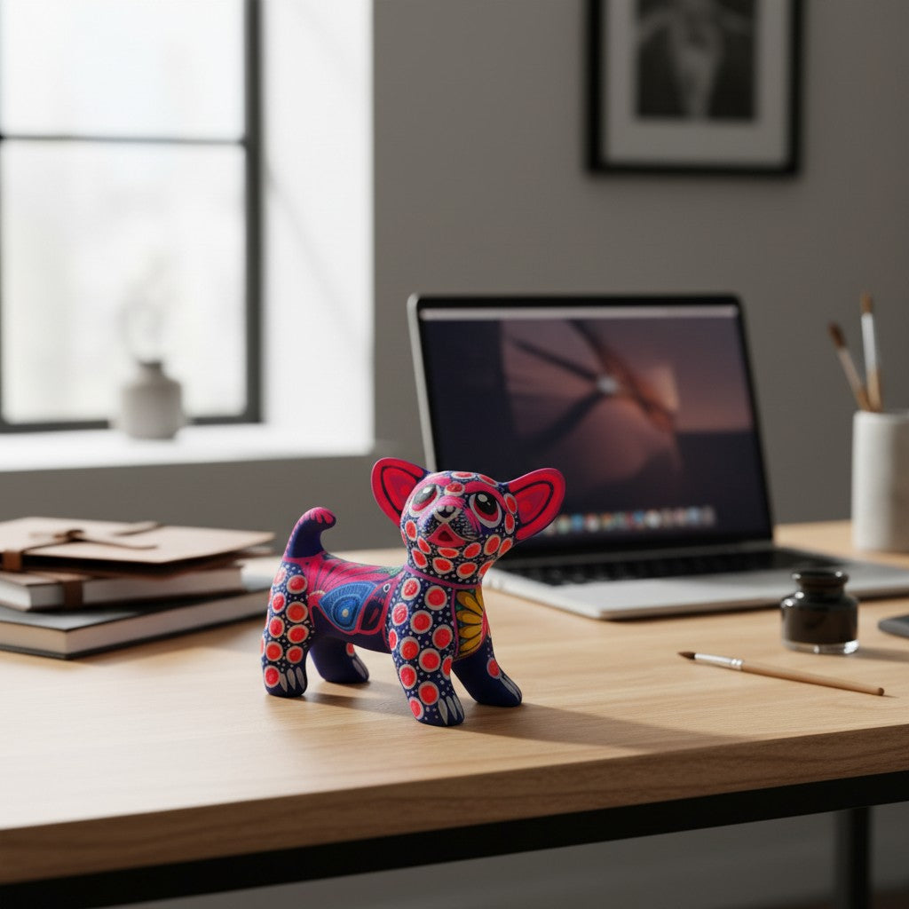 Alebrije Chihuahua Dog Figurine | Handmade Mexican Folk Art