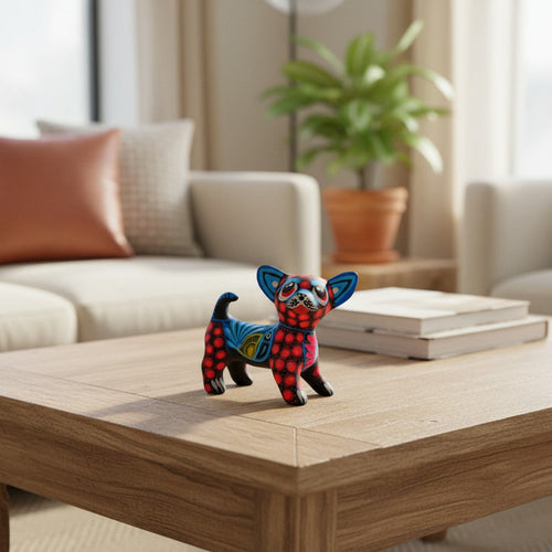 Alebrije Chihuahua Dog Figurine | Handmade Mexican Folk Art