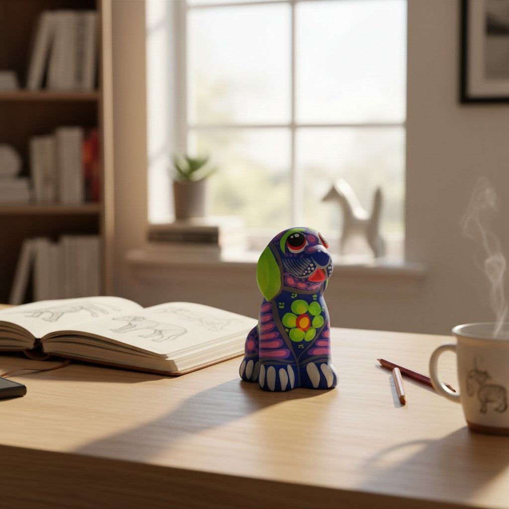 Alebrije Dog Figurine | Hand-Painted Folk Art