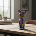 Alebrije Sitting Dog Statue | Hand-Painted Decorative Art
