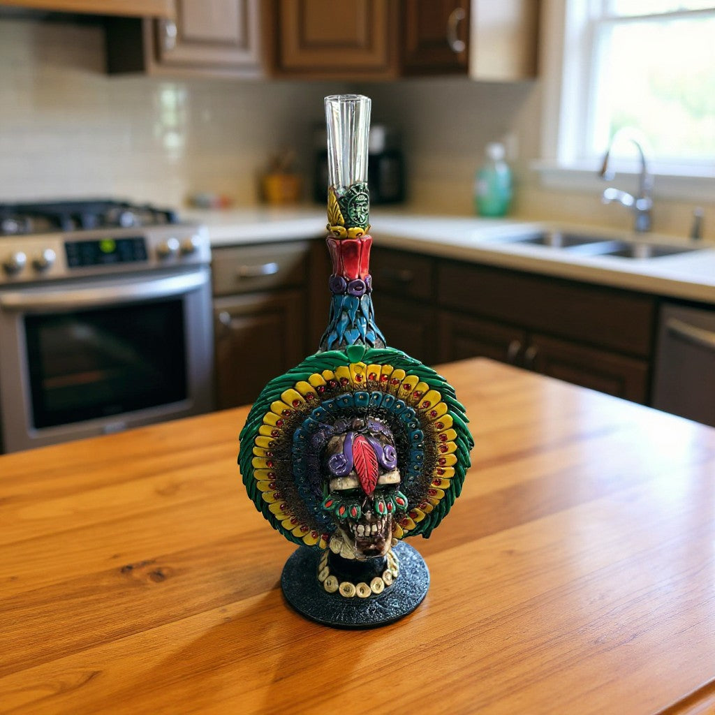 Unique Handmade Aztec Warrior Decanter | Authentic Cultural Artwork