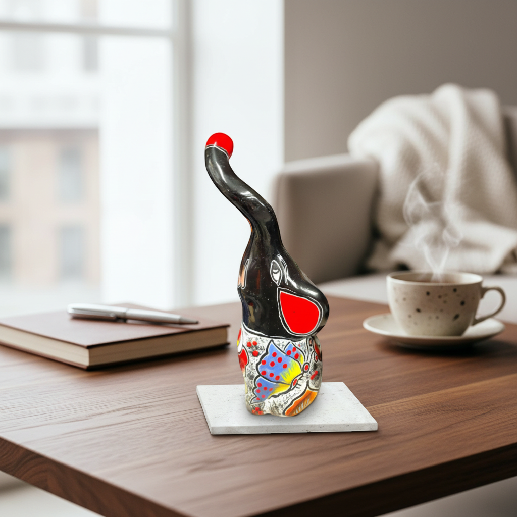 Talavera Elephant Statue | Colorful Hand-Painted Art